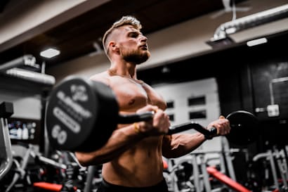 Person performing strength exercise